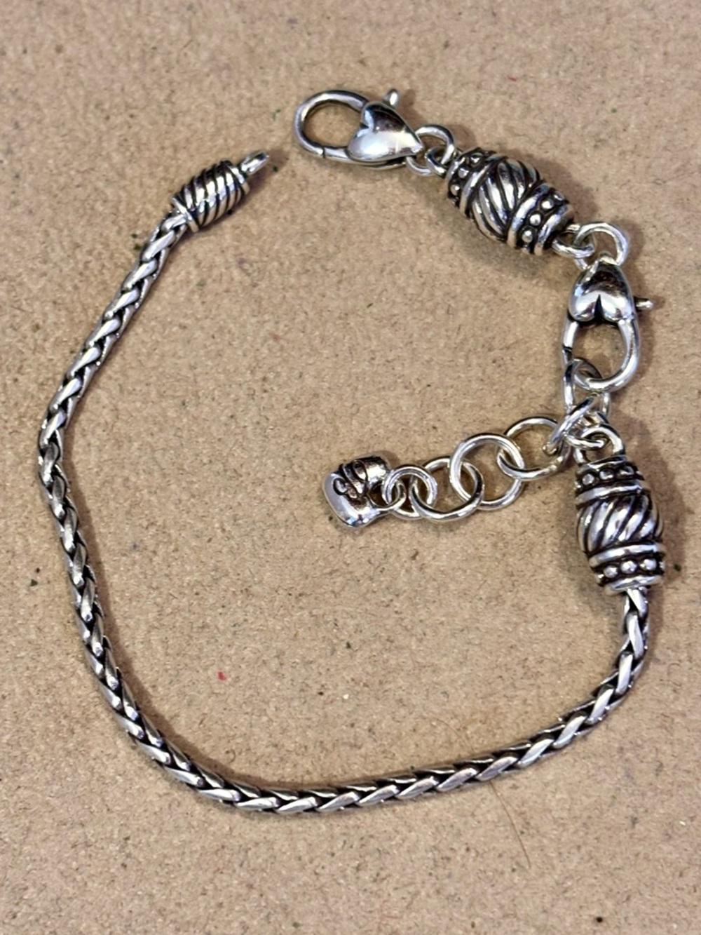 🆕 Brighton Barrel Slide bracelet Holds charms, beads & spacers Silver NWOT